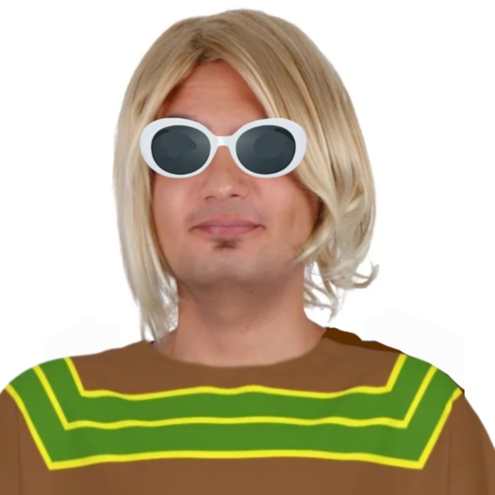 Grunge 90's Wig and  Sunglasses Kurt Halloween Cobain Nirvana Costume